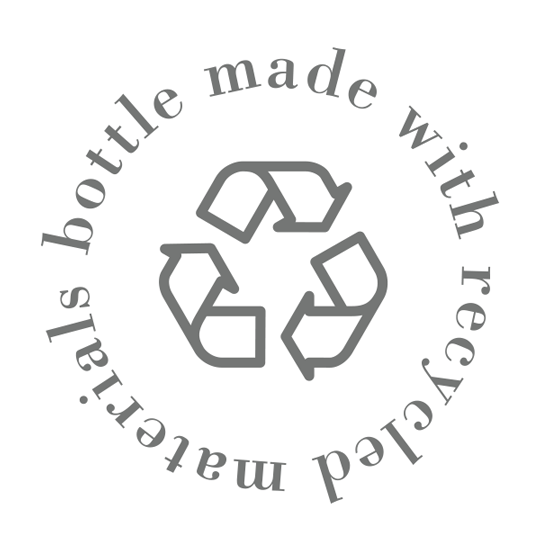 Bottle made with recycled materials